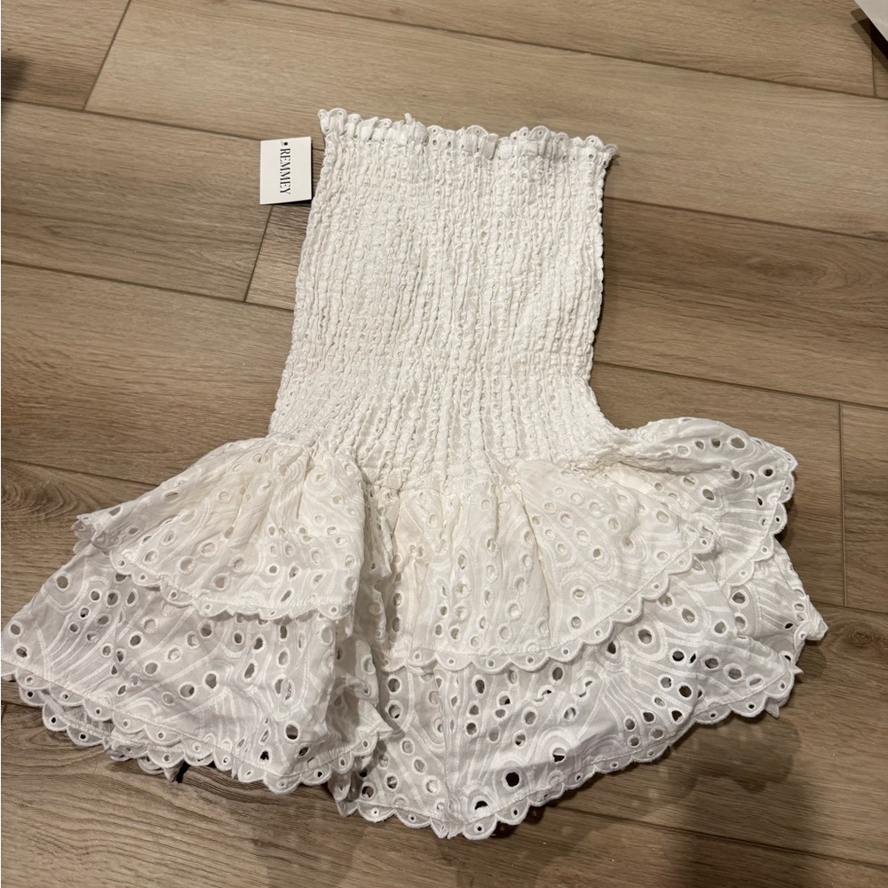 Remmey White Eyelet Kids Dress